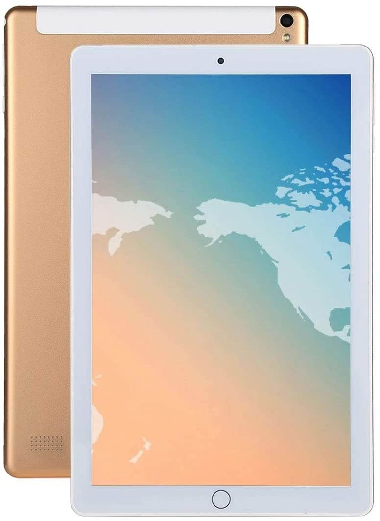10.1" FHD Android Tablet, Quad-Core Processor, 128GB Storage, 8GB RAM, Android 9.0 OS , 1280x800 IPS Full HD Display, 3G WiFi(Gold)