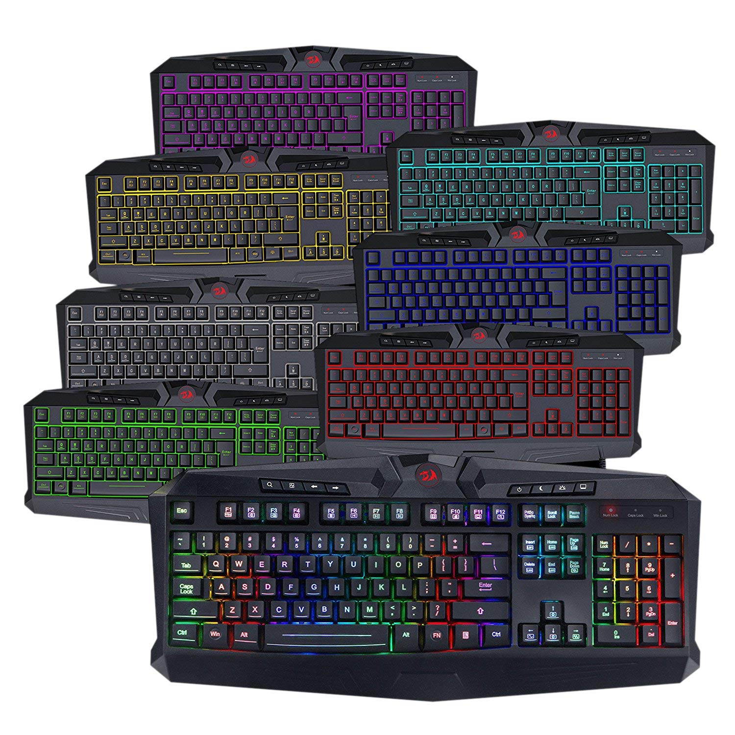 Gaming Mouse Gaming Keyboard Combo, RGB LED Backlit Keyboard and Mouse, LED Backlit 3200 DPI 6 Buttons Gaming Mouse and Keyboard Silent 104 Key Computer PC Gaming Keyboard with Wrist Rest