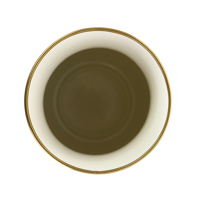 Gibson Home Ankara 8.7 Inch Enamel On Steel Vase with Gold Rim