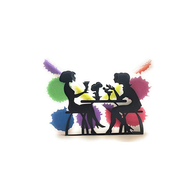 Holder: Freestanding Tissue Dispenser/Holder; Table Holder for Home Kitchen Restaurant Picnic Party wedding etc./ Galvanized Decor (Black)