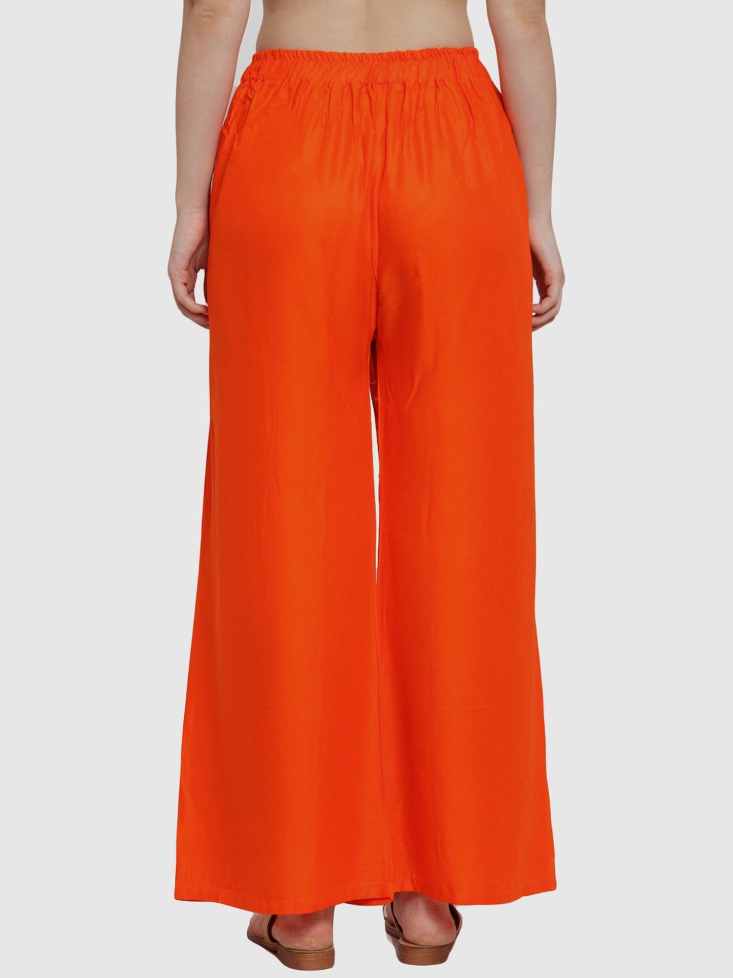 TAG 7 Orange Cotton Palazzos