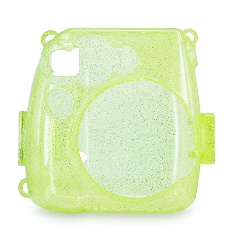 Clear Camera Case w Adjustable Rainbow Shoulder Strap Compatible with Fugifilm Instax Mini 8Mini 8+Mini 9 Instant Camera Green