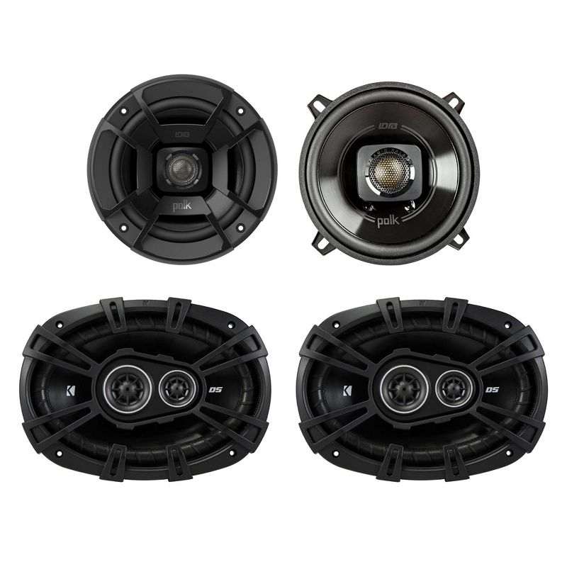Polk Audio 5.25" 300W Car/Marine ATV Speakers, Pair + 6 x 9" 360W Speakers, Pair