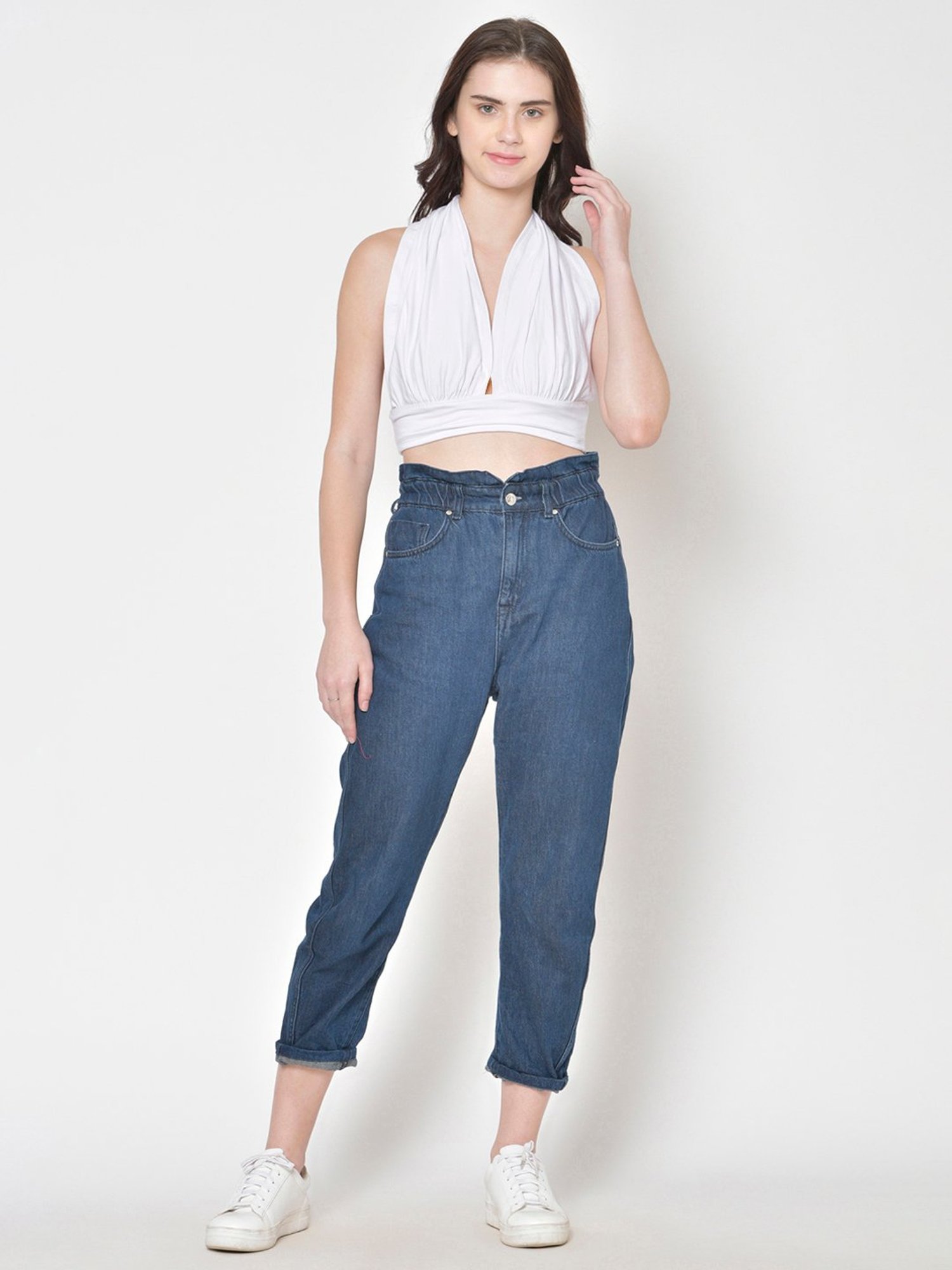 Cation White Crop Top