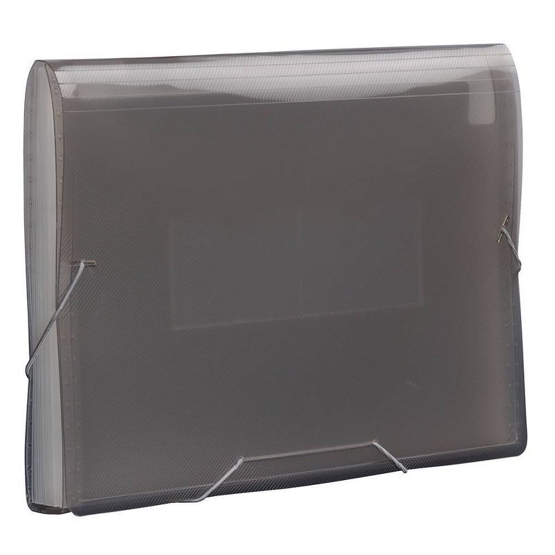 JAM Paper 10" x 15" 13 Pocket Plastic Expanding File Folder - Legal Size - Gray