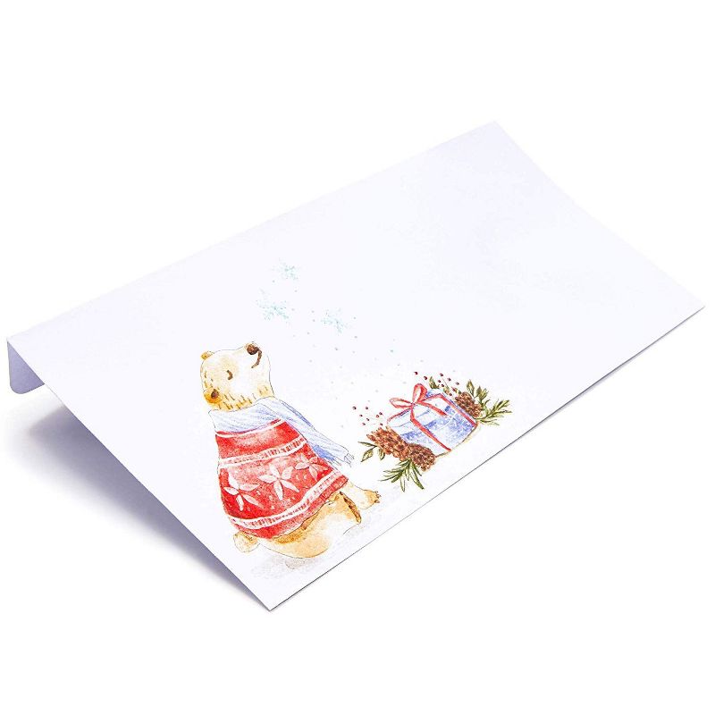 Sustainable Greetings 100-Pack #10 Size Holiday Christmas Envelopes, Winter Bear Theme (9.5 x 4.15 In)