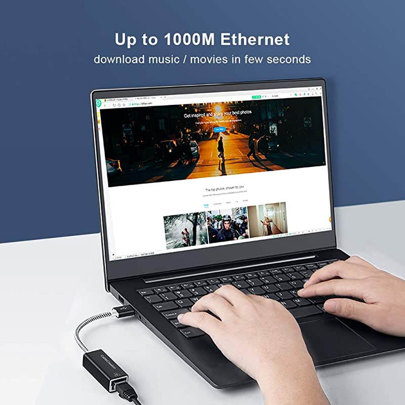 USB 30 Ethernet Adapter  USB to RJ45 1000Mbps Gigabit Network for Windows Mac macOS Linux Aluminum Black