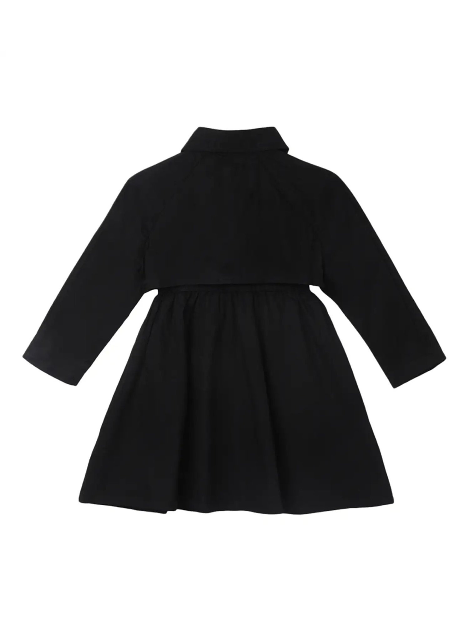 Elle Kids Black Solid Full Sleeves Dress