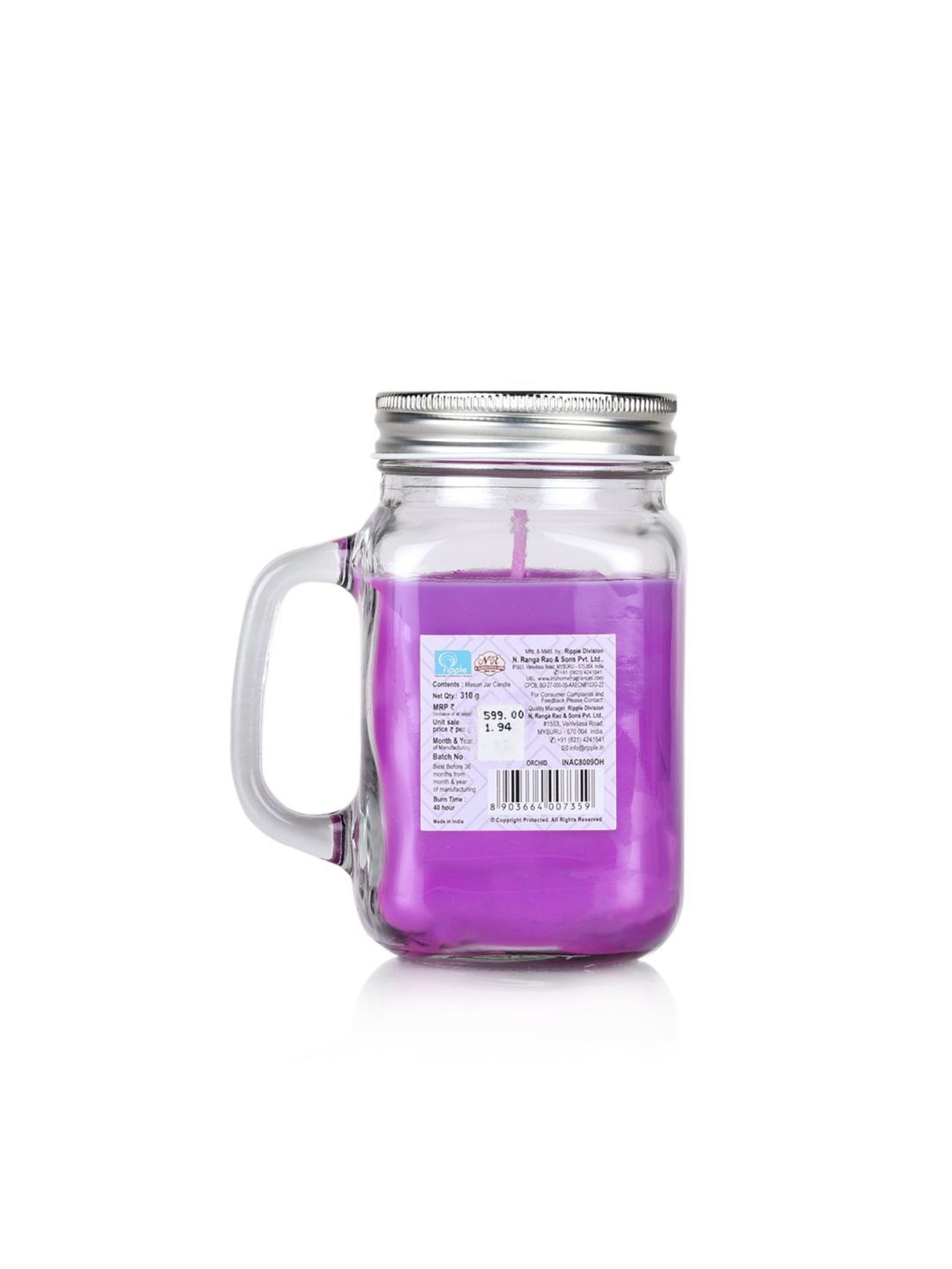 IRIS Purple Orchid Mason Jar Scented Candles