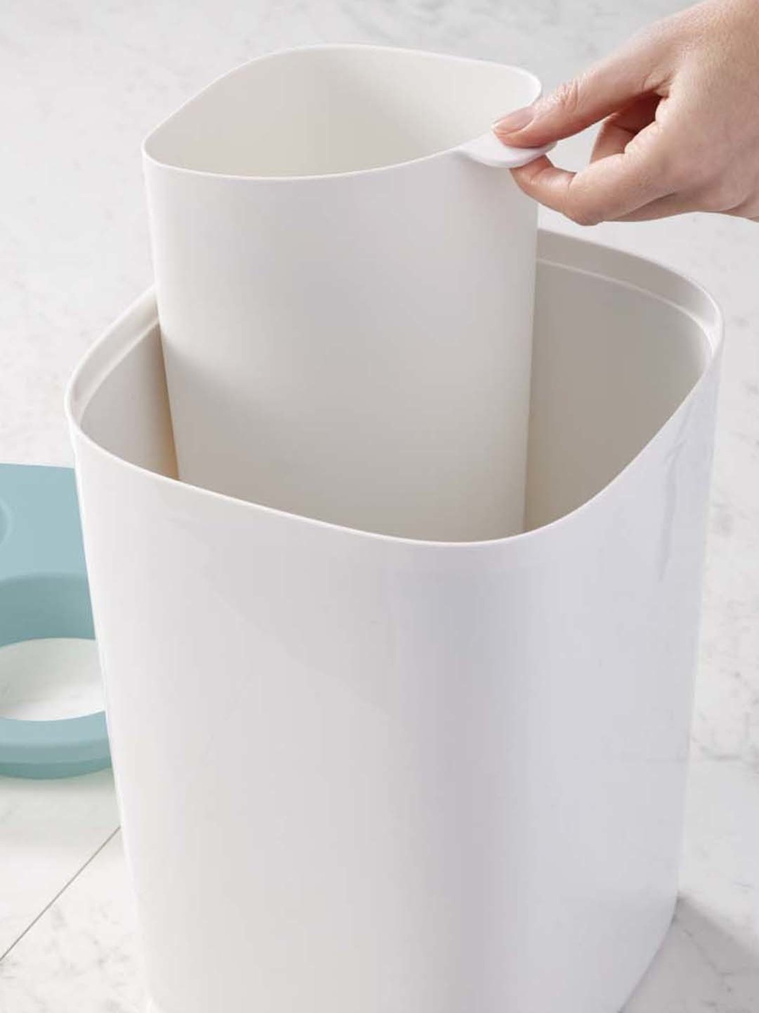 Joseph Joseph White & Blue Plastic Waste Separation Bin - Set of 1