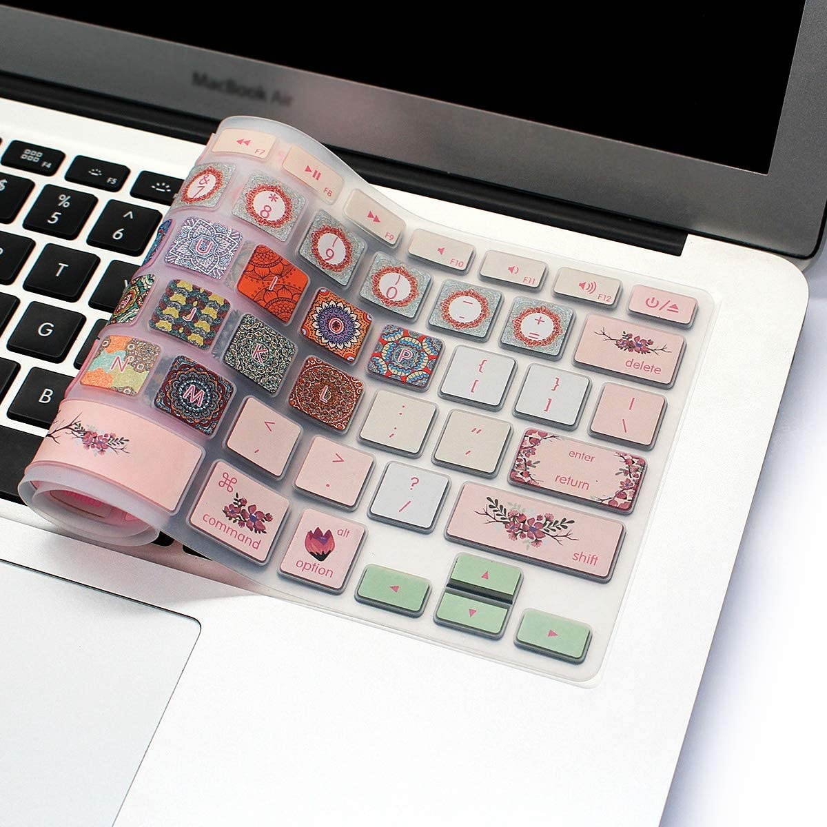 HRH Silicone Keyboard Cover Skin for MacBook Air 13,MacBook Pro 13/15/17 (with or w/Out Retina Display, 2015 or Older Version)&Older iMac USA Layout,Classical National Pattern