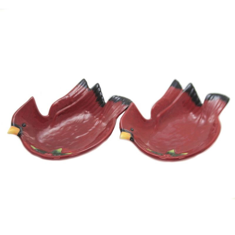 Tabletop 5.0" Cardinal Candy Dish Red Bird Christmas St/2 Cosmos Gifts Corp.  -  Serving Bowls