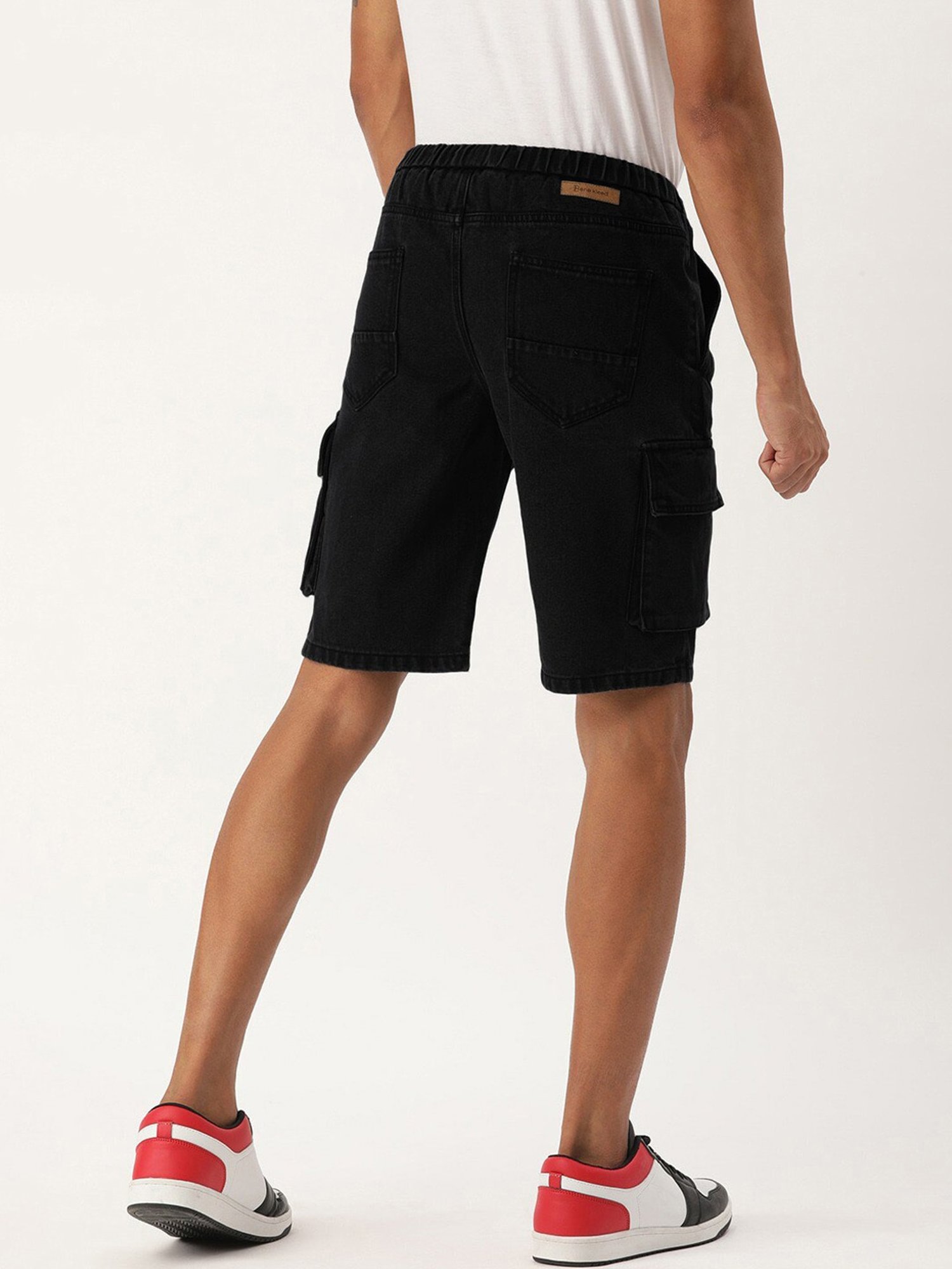 Bene Kleed Black Regular Fit Cargo Shorts