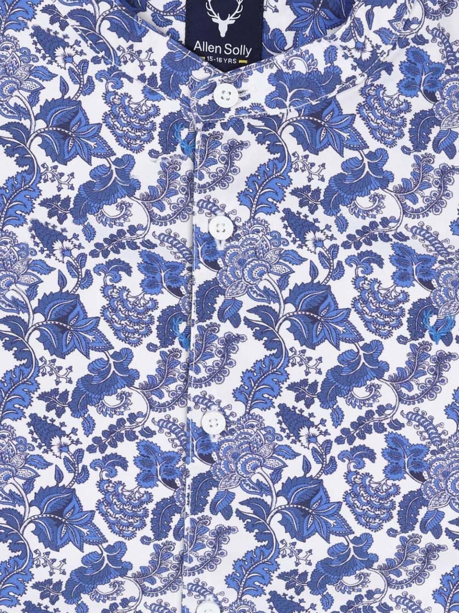 Allen Solly Junior Blue Cotton Floral Print Full Sleeves Shirt