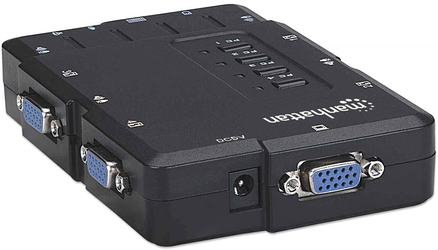 Manhattan 4Port Compact KVM Switch USB Audio with Cables (151269)