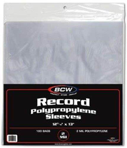 LP Vinyl Record Sleeves, BCW 12 3/4" x 13" Record Outer Sleeves - 2 Mil Thick (Pack of 500 Plastic Sleeves)