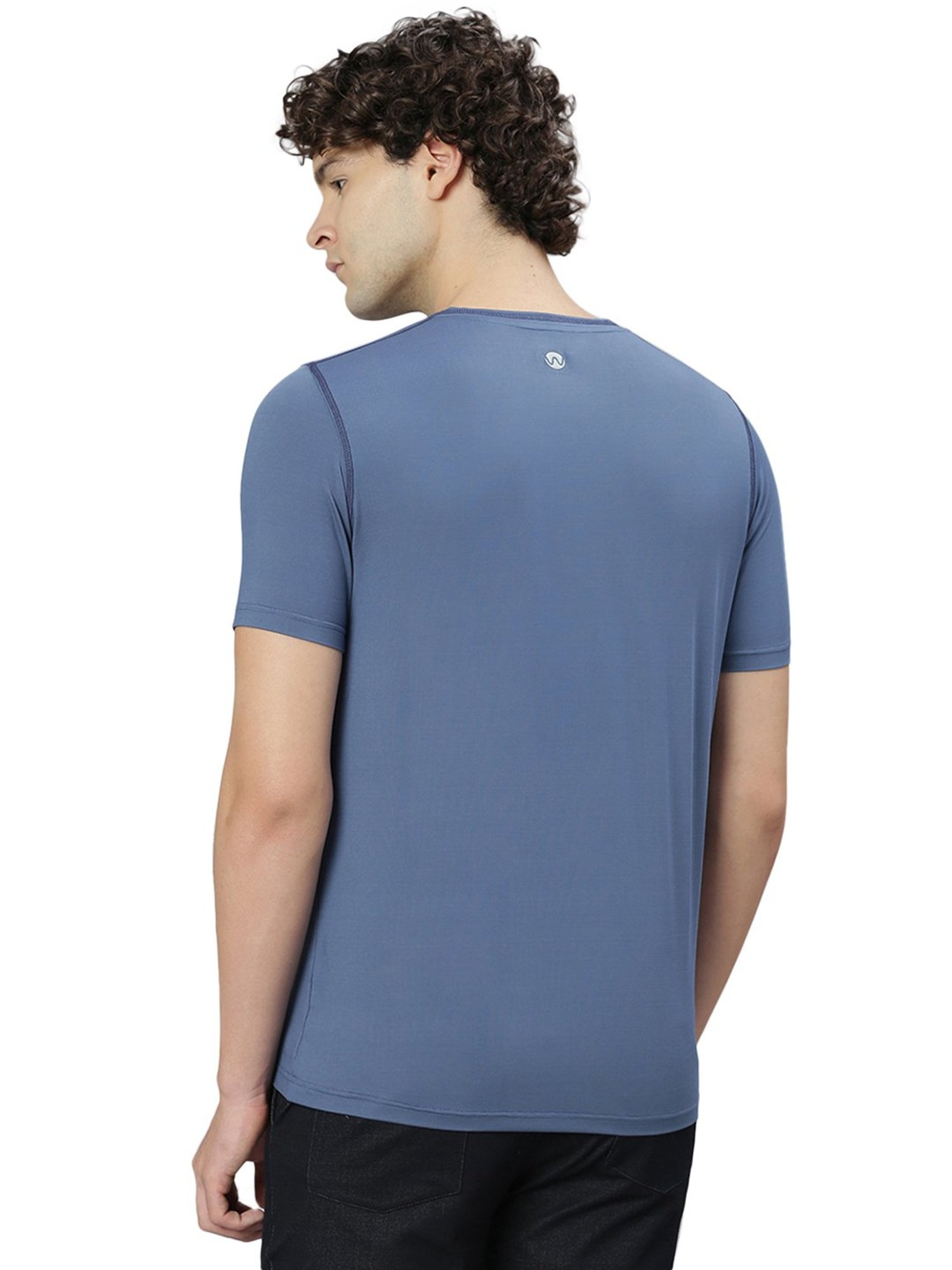 Slowave Blue Regular Fit Crew T-Shirt