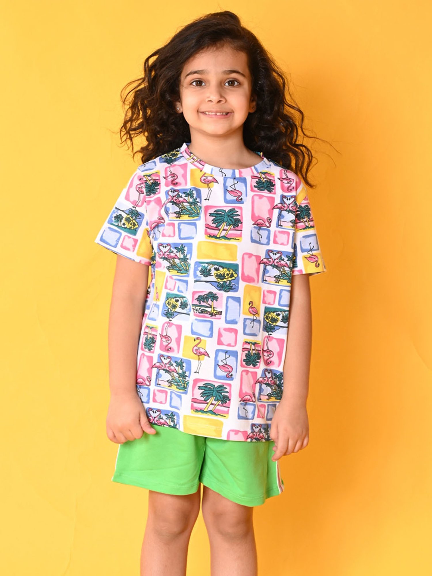 Anthrilo Kids Multicolor Cotton Printed T-Shirt Set