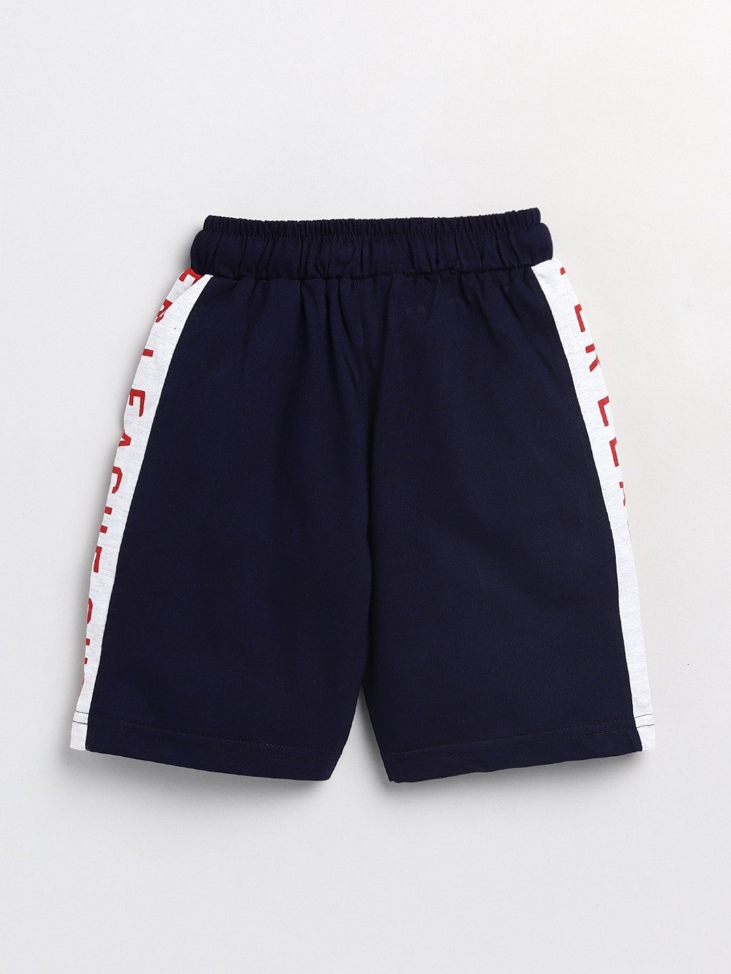 Todd N Teen Kids Navy & White Cotton Printed Bermunda