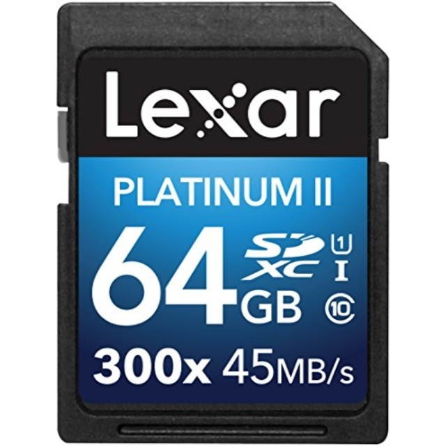 lexar platinum ii 300x sdxc 64gb uhsi/u1 up to 45mb/s read flash memory card  lsd64gbbnl300