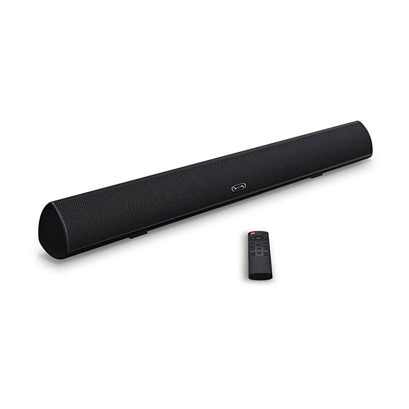 MEGACRA TV Sound Bar with Dual Bass Ports Wired and Wireless Bluetooth Home Theater System Renewed
