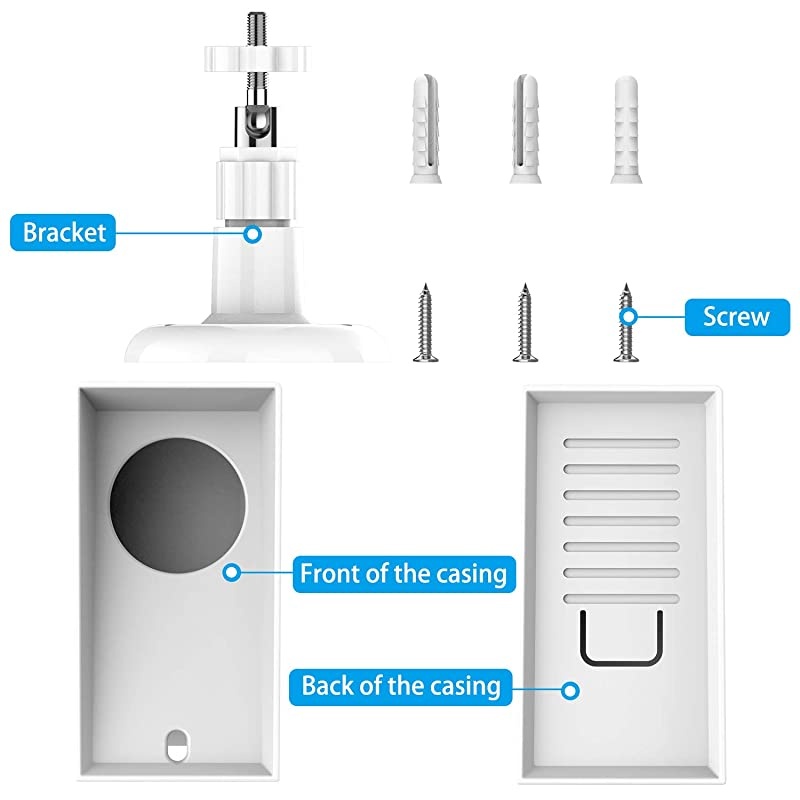 with Wyze Cam Pan Wall Mount, Weather Proof Anti-Sun Glare and UV Protection Outdoor/Indoor Adjustable Bracket with Protective Skin Case for Wyze Cam Pan 1080p Security Camera