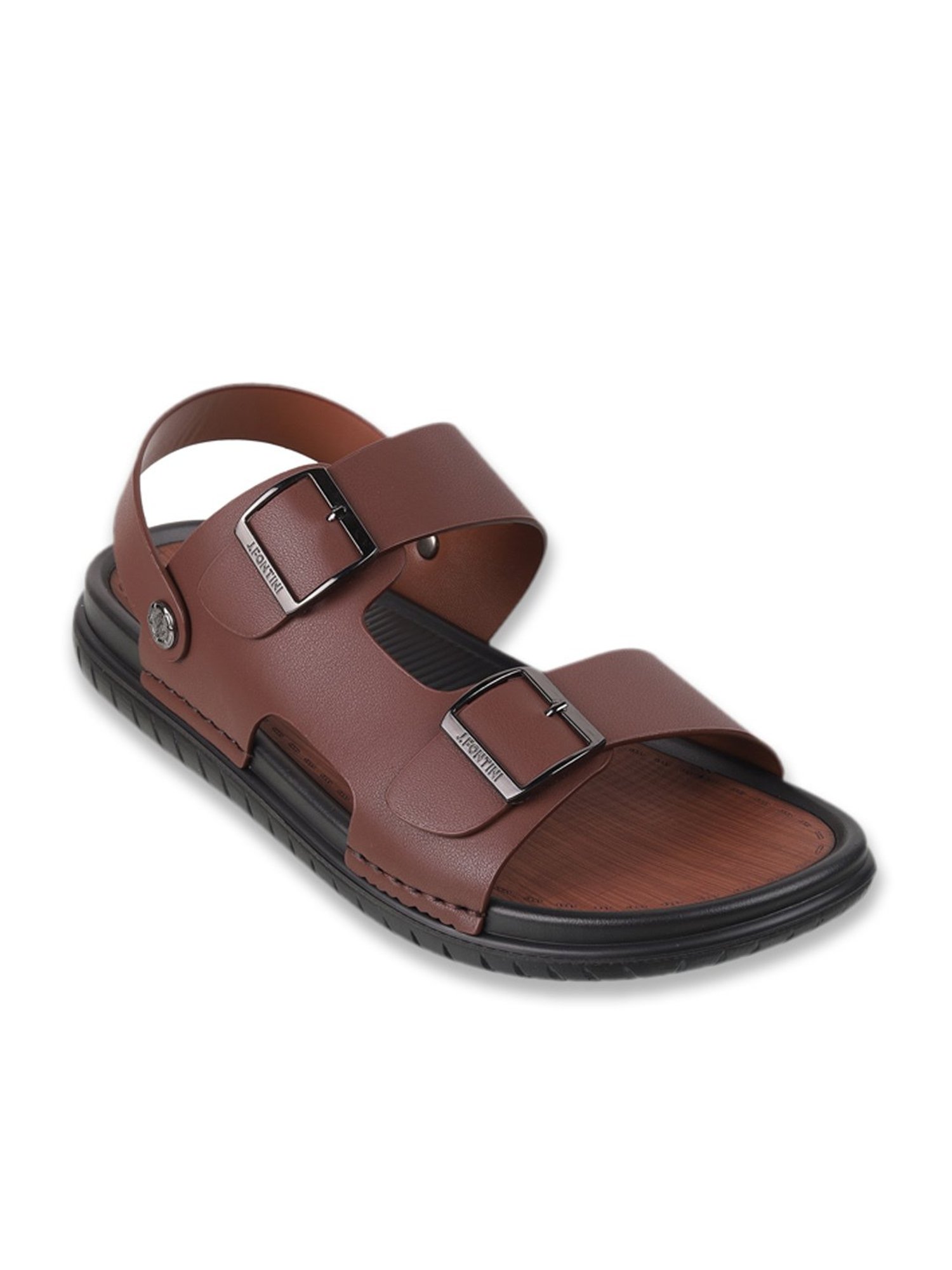 J.Fontini by Mochi Men's Brown Sling Back Sandals