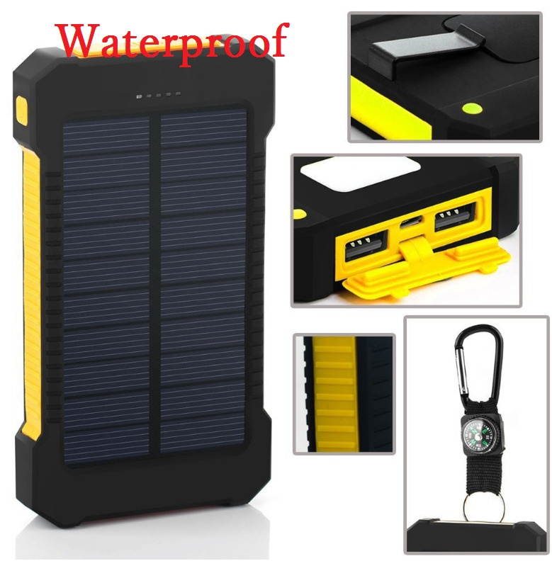 POWERNEWS 9000000mAh  USB Portable Battery Charger Solar Power Bank Black Yellow