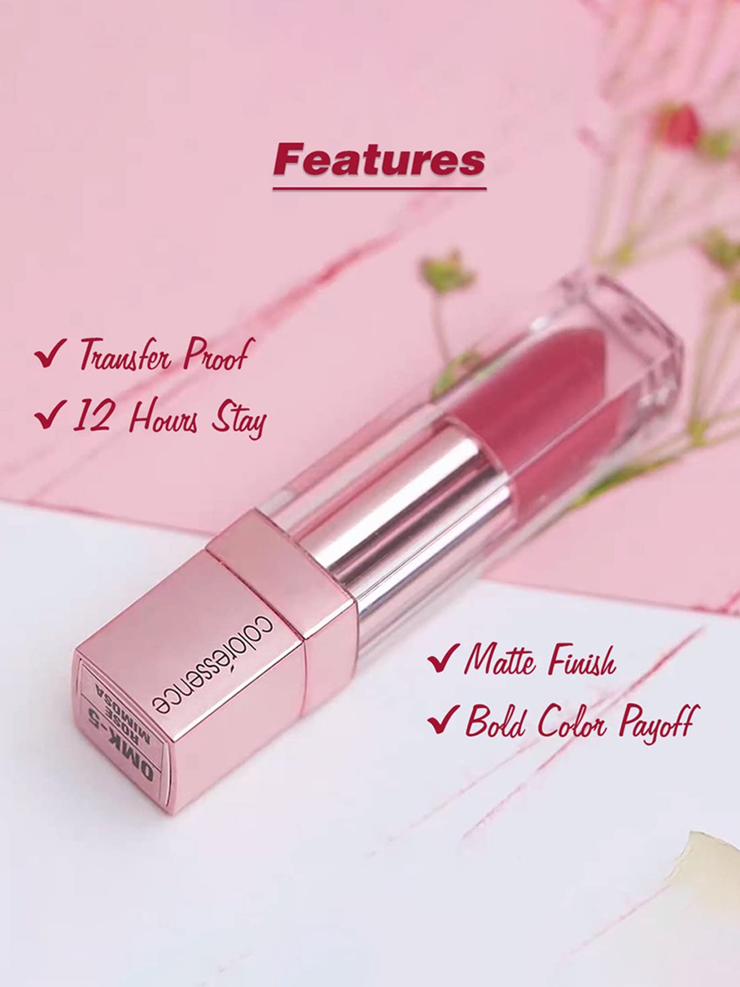 Coloressence Roseate Oh-My-Kiss Non Transfer Liquid Lip Color Fine Wine - 6 ml