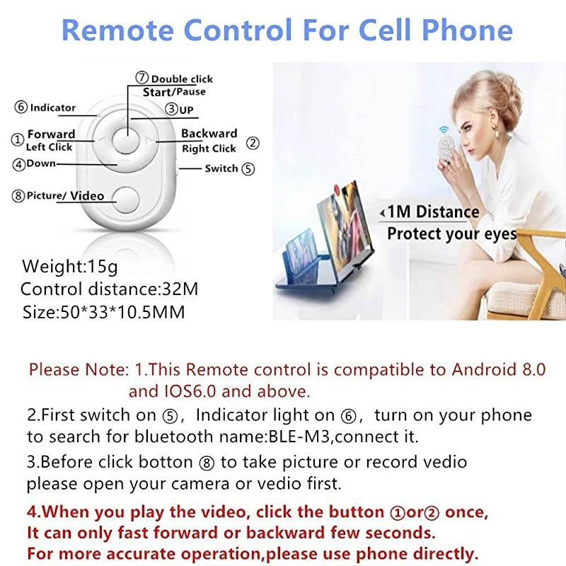 Screen Magnifier 12 Screen Magnifier for Cell Smart Screen Magnifier 3D HD Mobile Screen Magnifier for MoviesVideos Stand with Screen Amplifier for All s+Remote
