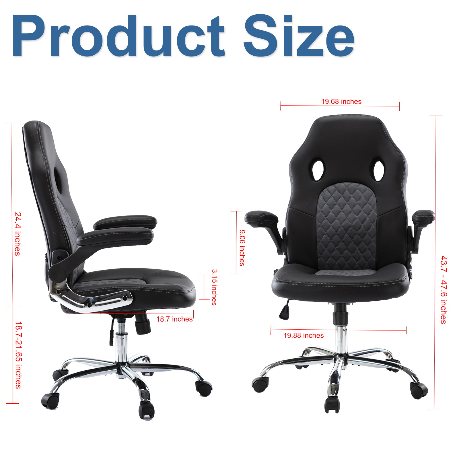 Gaming Chair, Racing Style Computer Desk Chair Padded Armrests Ergonomic Lumbar Support Adjustable Height