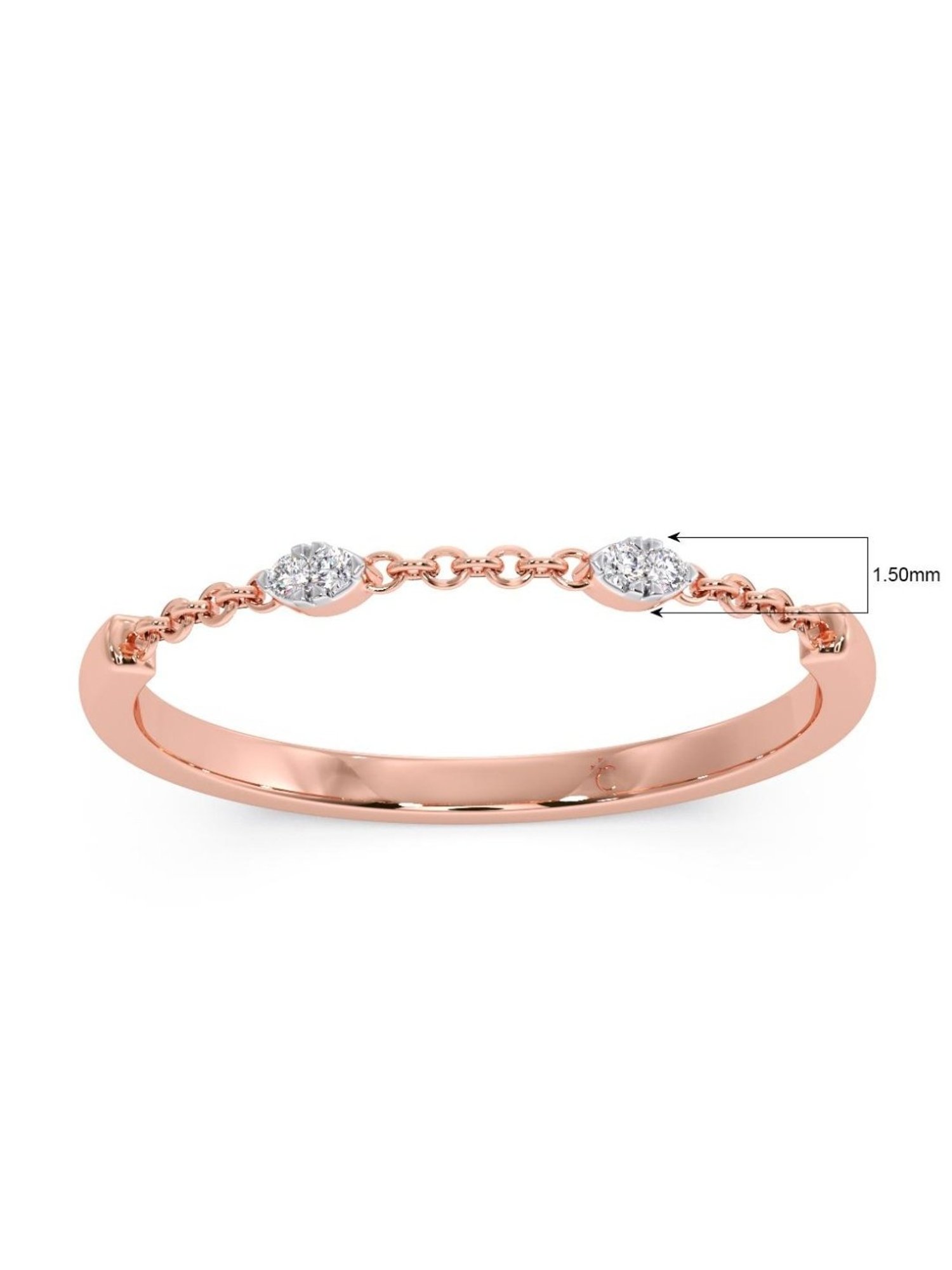 Candere by Kalyan Jewellers 18k Rose Gold & Diamond Ring for Women