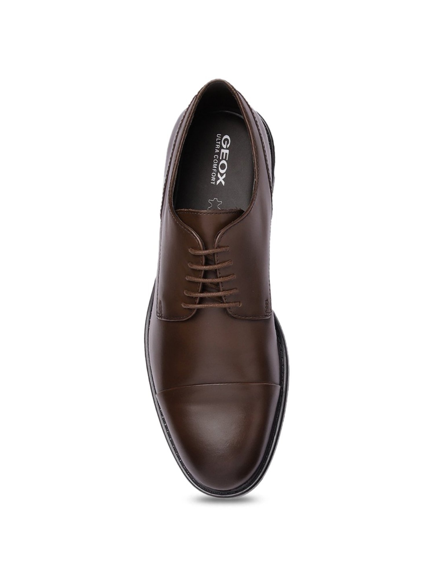 Geox Men's U Walk Pleasure Cognac Leather Derby Shoes