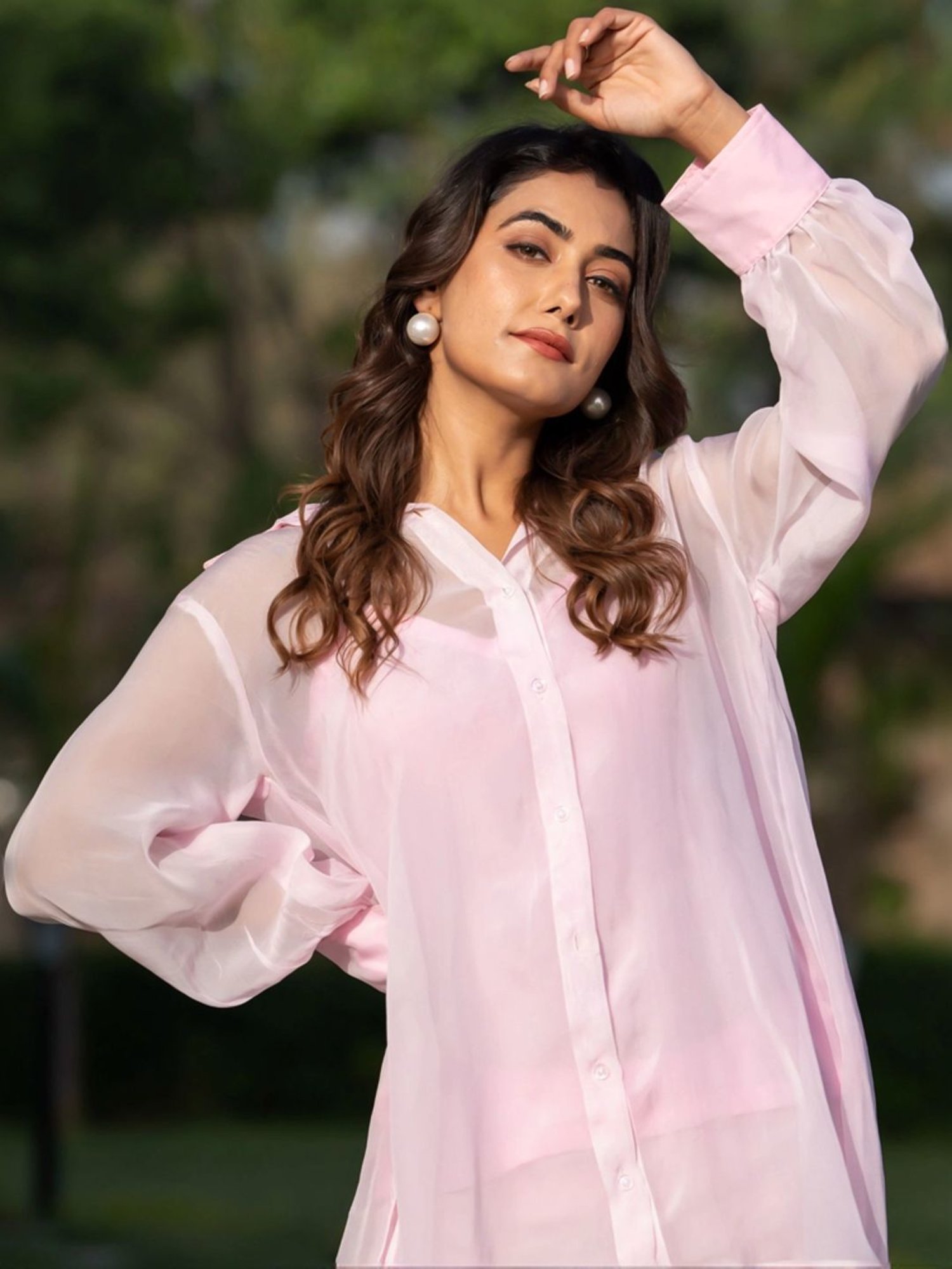 HOUSE OF JAMOTI Pink Plain Tunic Palazzo Set