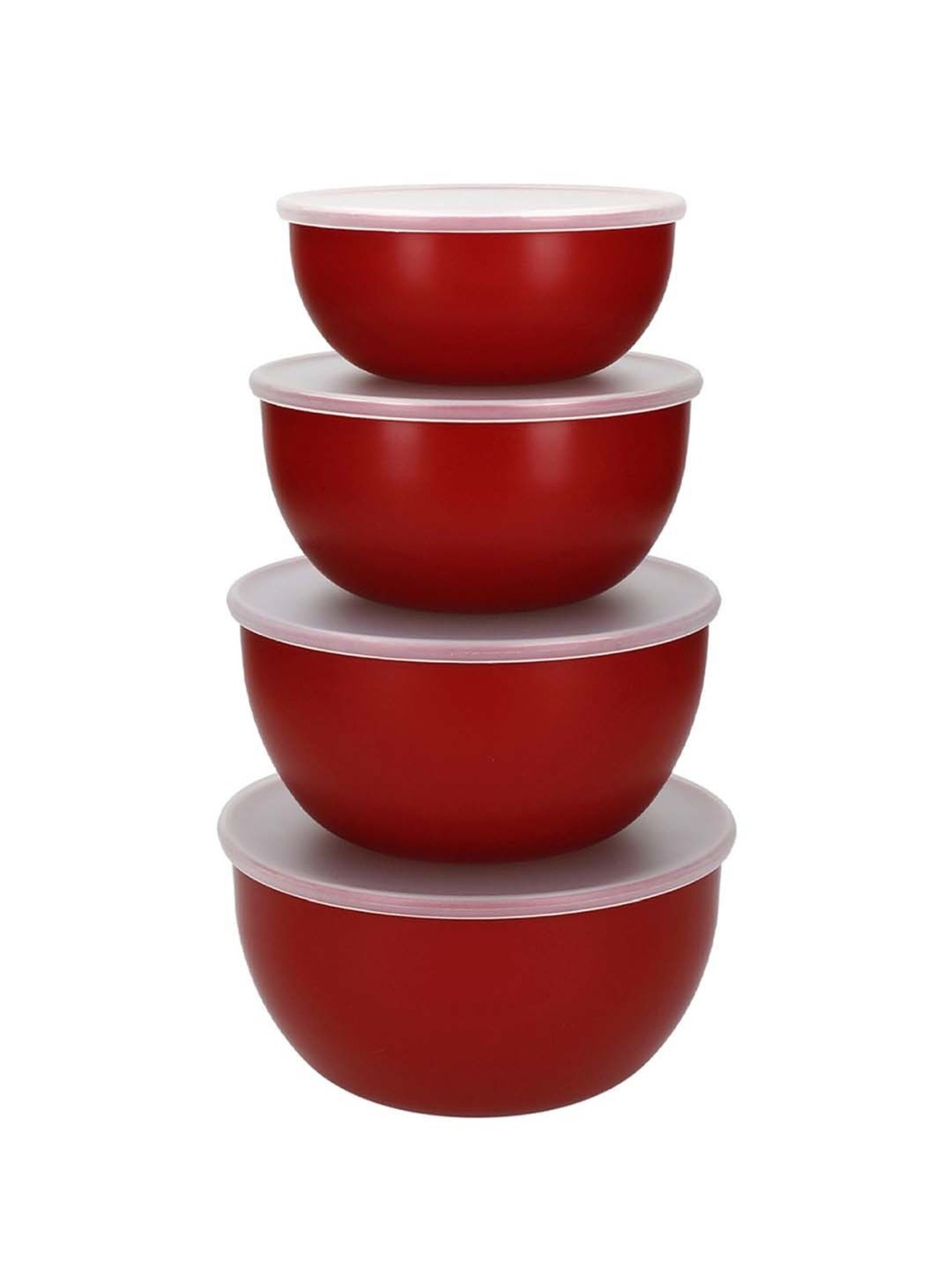KitchenAid 4-Piece Red Medium Prep Bowl Set With Lids