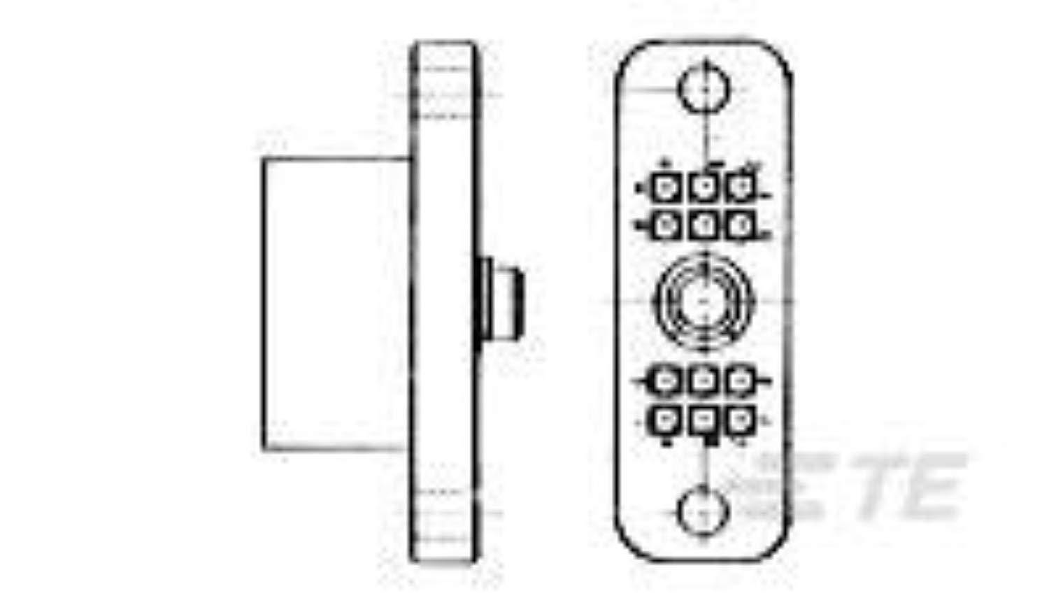 204727-2, 12 pos. plug assy.w/fixed fem.