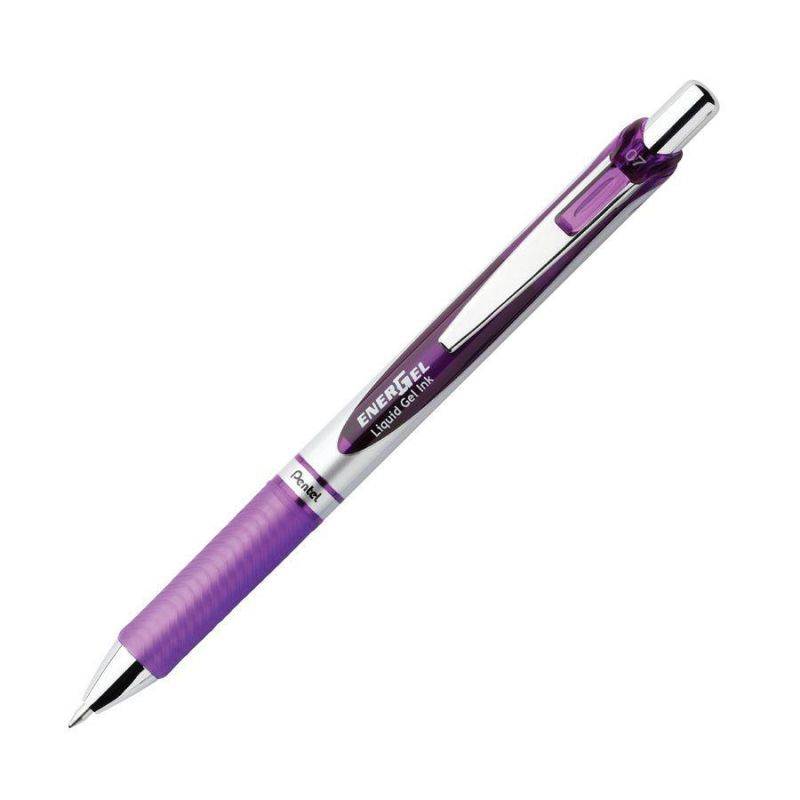 Pentel Gel Pen Retractable Metal Tip .7mm 12/BX Violet Barrel/Ink BL77VDZ