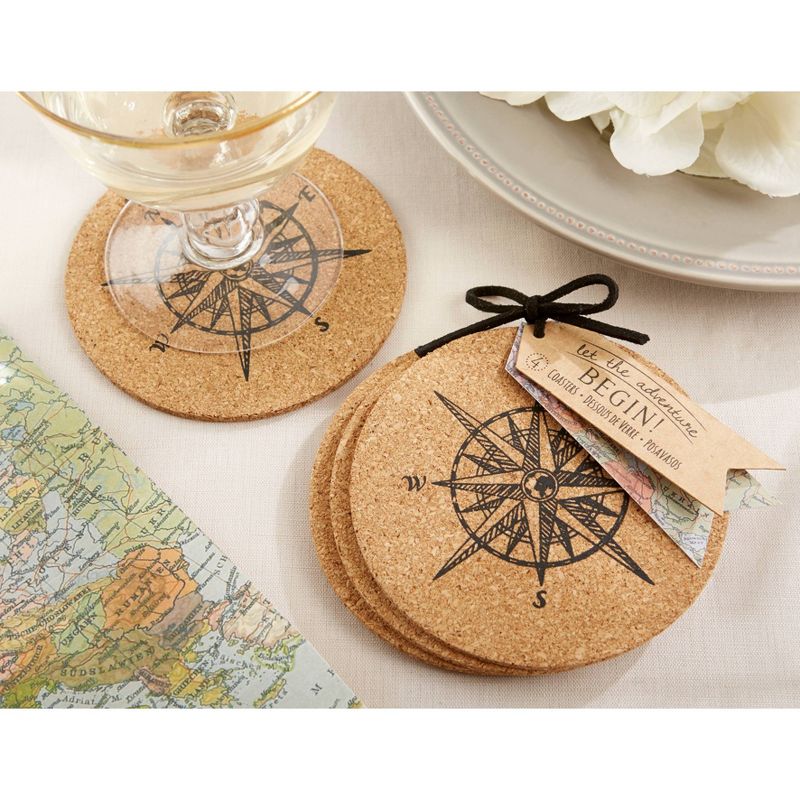 12ct "Let the Journey Begins" Cork Coasters