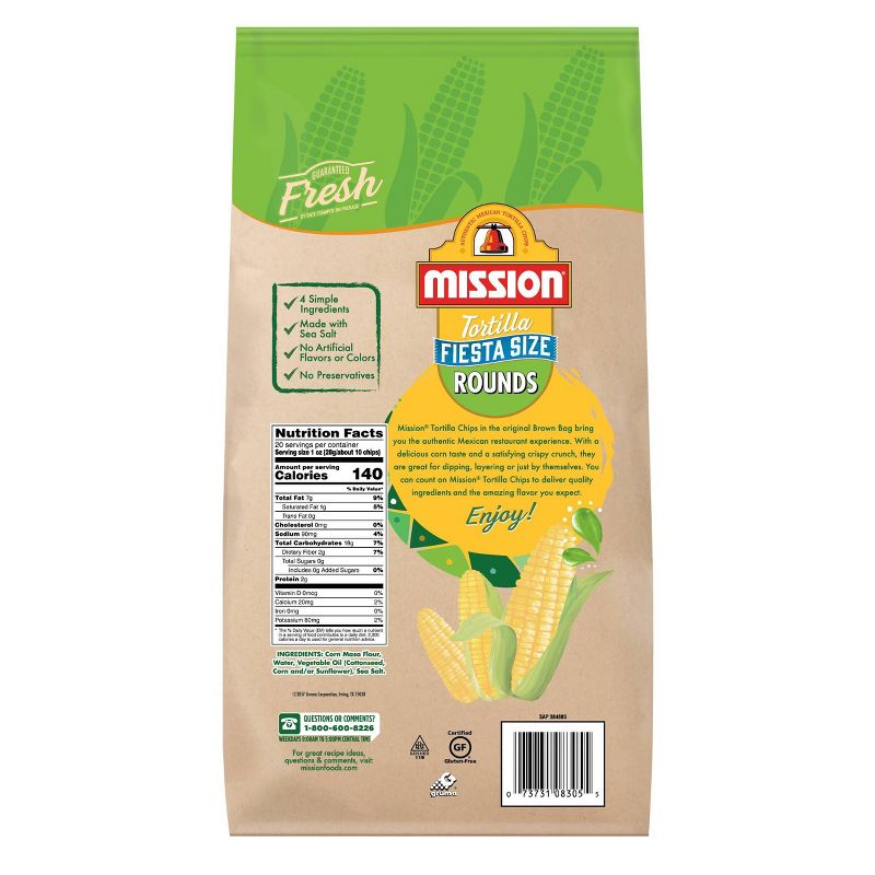 Mission Fiesta Size Round Tortilla Chips - 20oz