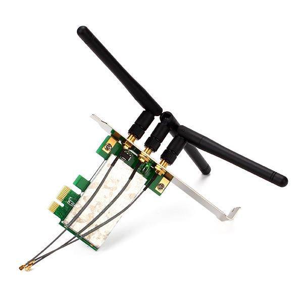 Desktop PC Wireless Adapter Card With 3 Antennas Mini PCI-E To PCI-E