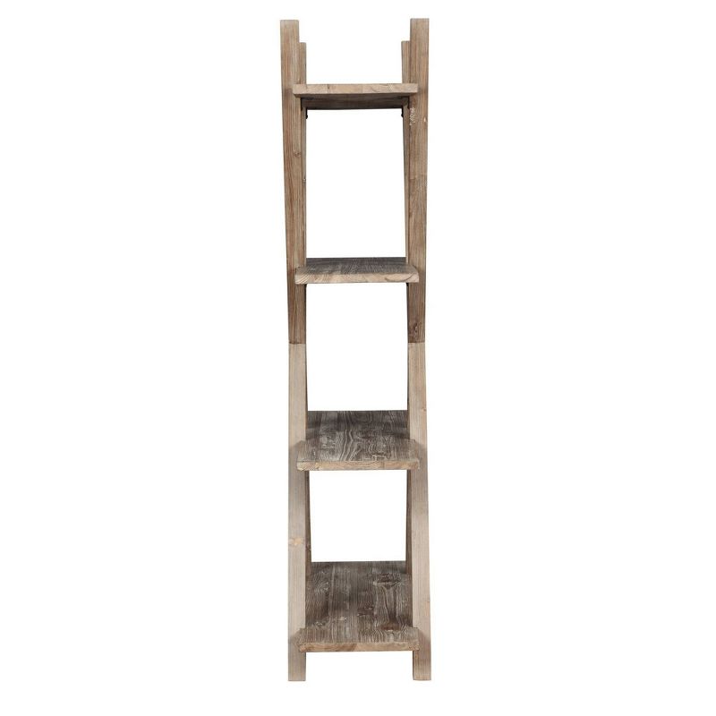 71" 4 Shelf Wooden Bookshelf with Double X Shaped Accent Brown - Benzara