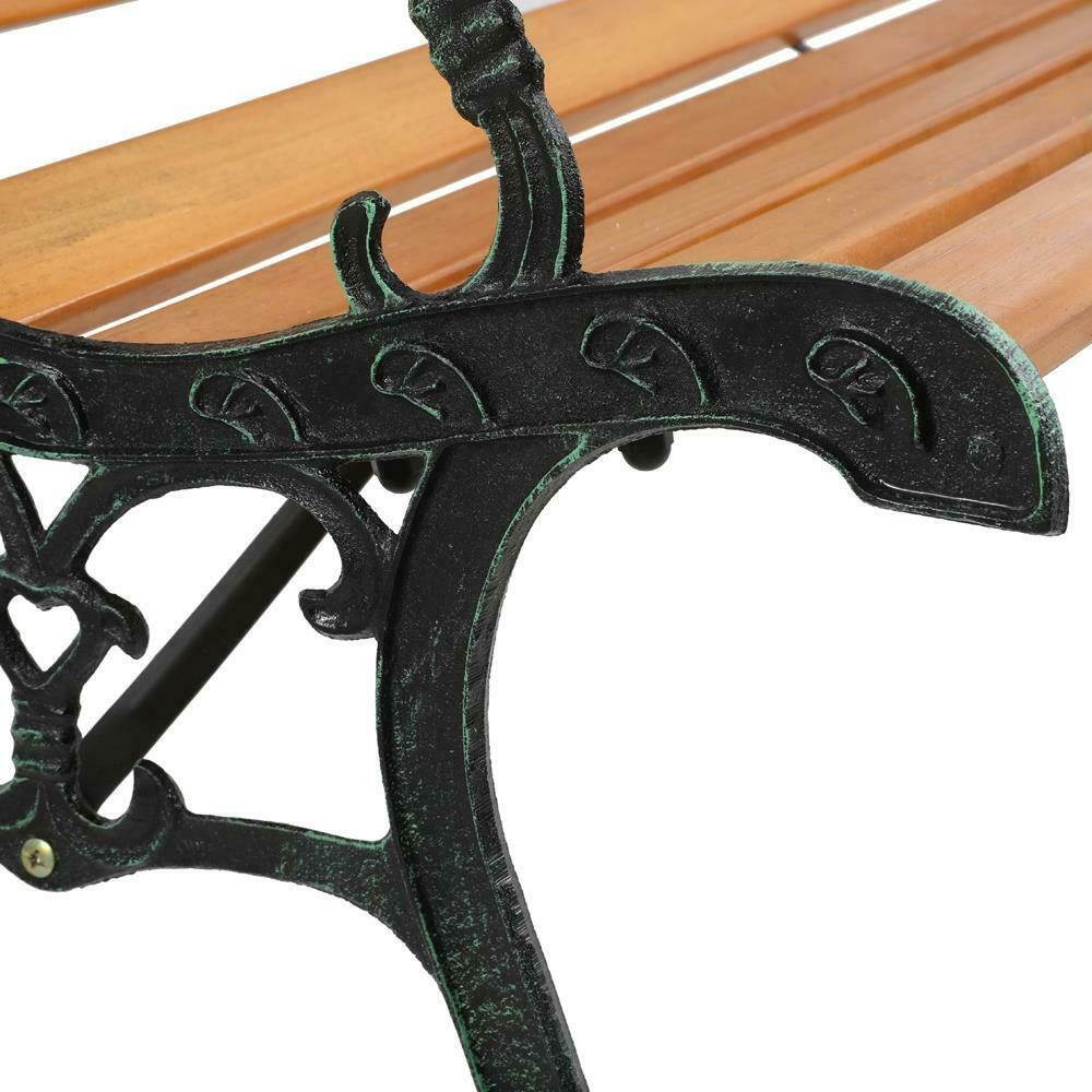 49" Po Porch Garden Bench Cast Iron Outdoor Chair Love Seat 2 Persons