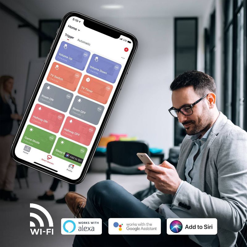 Smart 2pk 60W Equivalent Soft White LED Wi-Fi Enabled Voice Activated A19 E26 Frosted Light Bulb