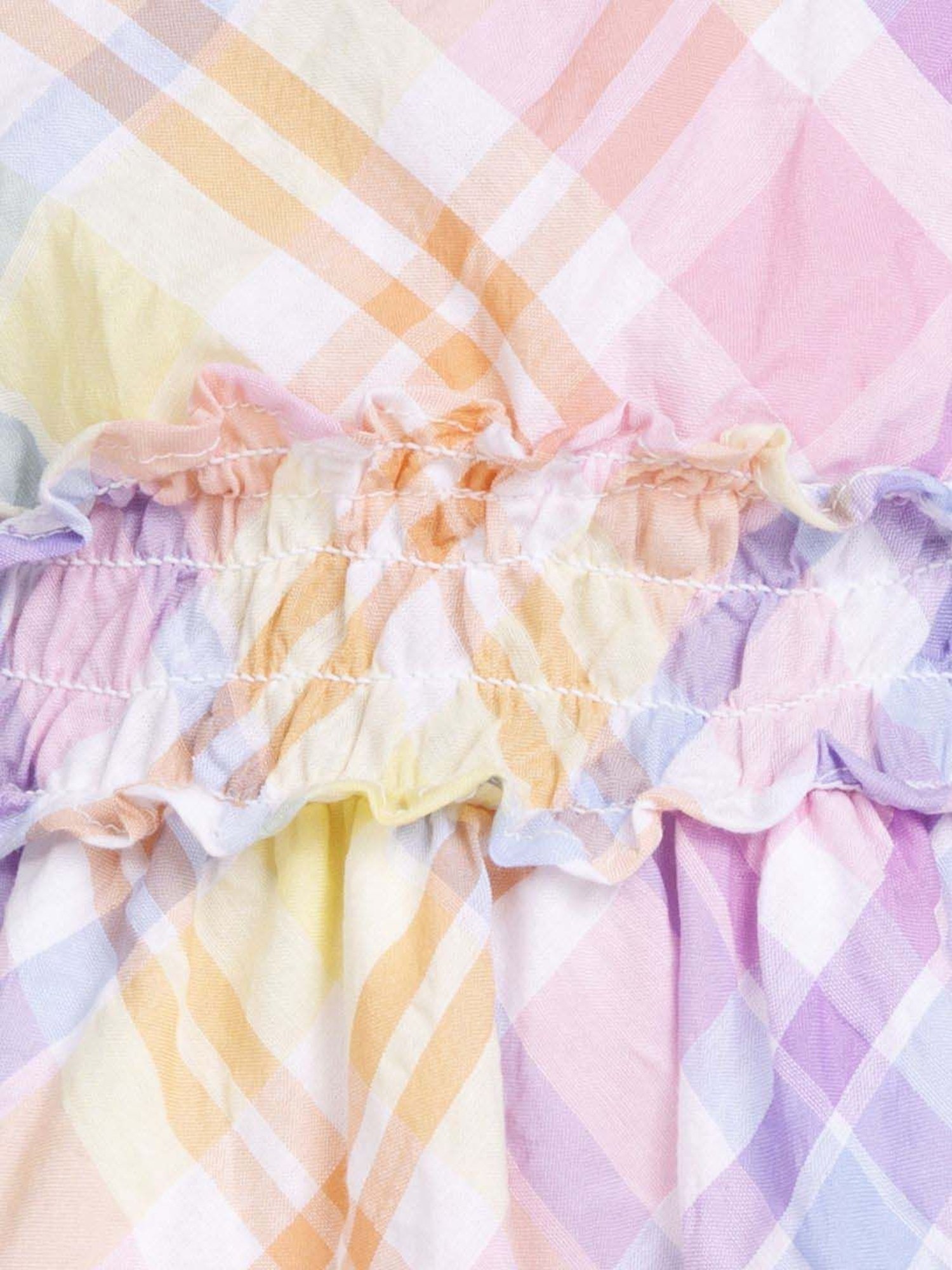 Peppermint Girls Multicolor Cotton Checks Dress