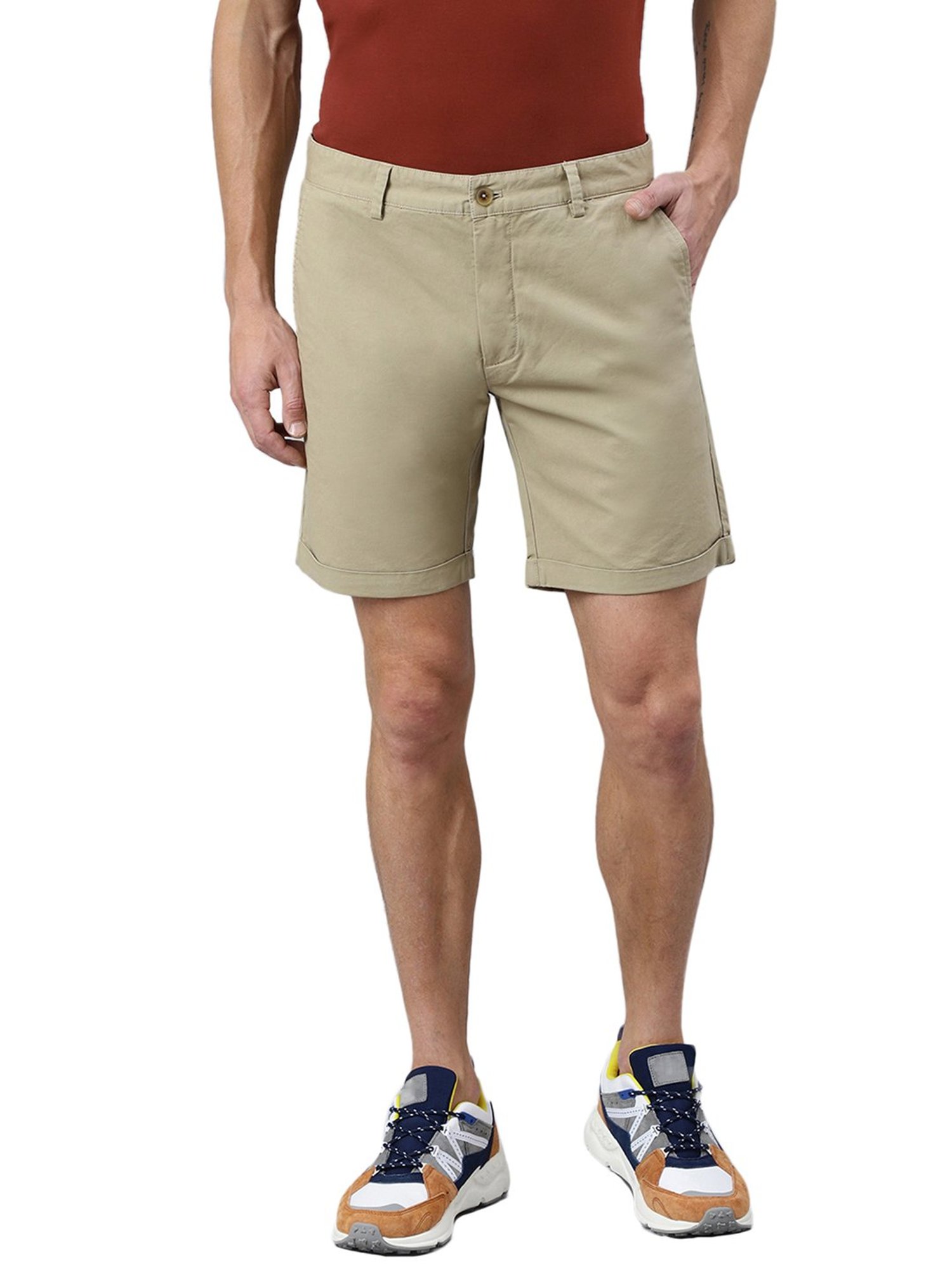 Woods Beige Regular Fit Chino Shorts