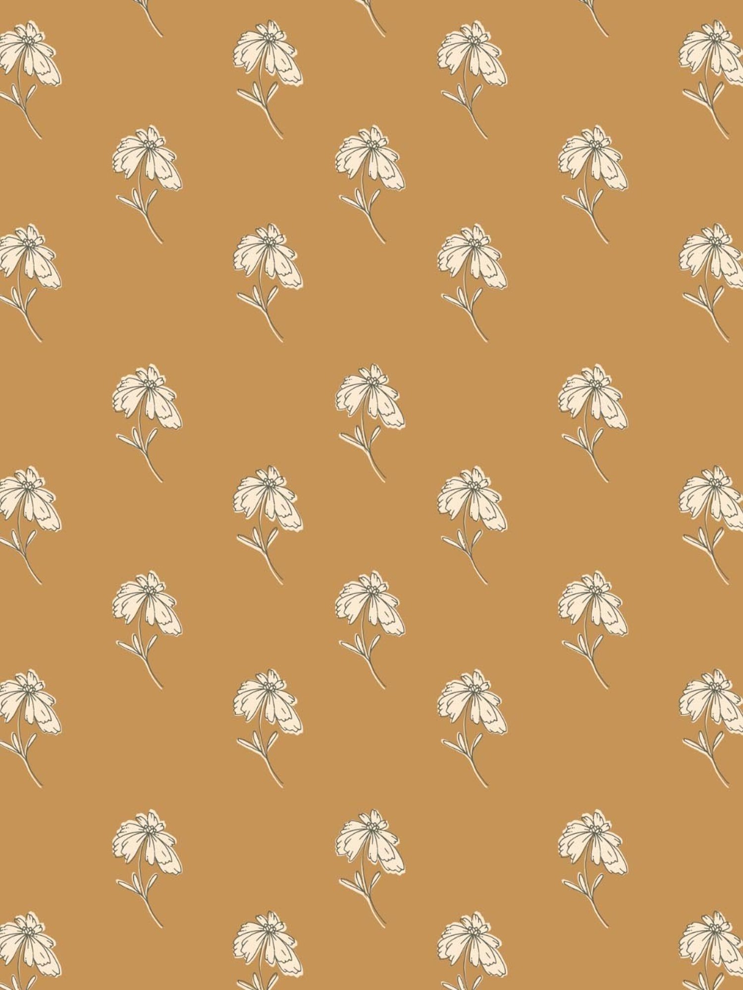 SPACES DRAPE STORY Boho Floral Camel Brown Polyester 5 ft Sheer Window Curtains - Set of 2