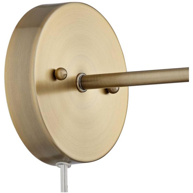 360 Lighting Wall Lights LED Plug In Set of 2 Brass Sphere Shade Pin Up for Bedroom Living Room Reading