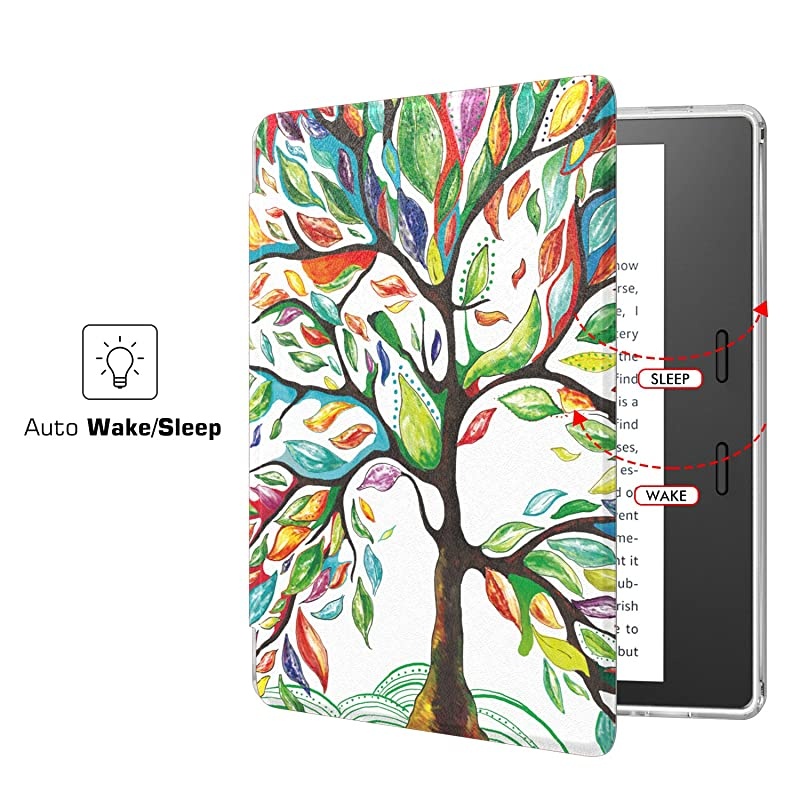 Case Fits All-New Kindle Oasis (9th and 10th Generation ONLY, 2017 and 2019 Release), Slim Lightweight Cover with Translucent Frosted Back Protector - Almond Blossom