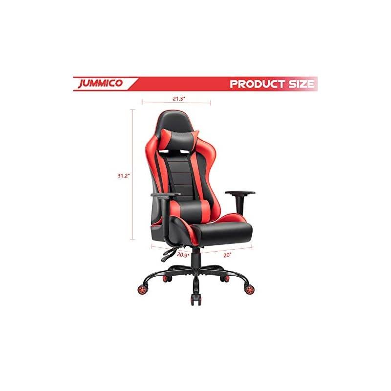 Gaming Chair High-Back PU Leather Racing Chair Ergonomic Computer Desk Executive Home Office Chair with Headrest and Lumbar Support (Blue)