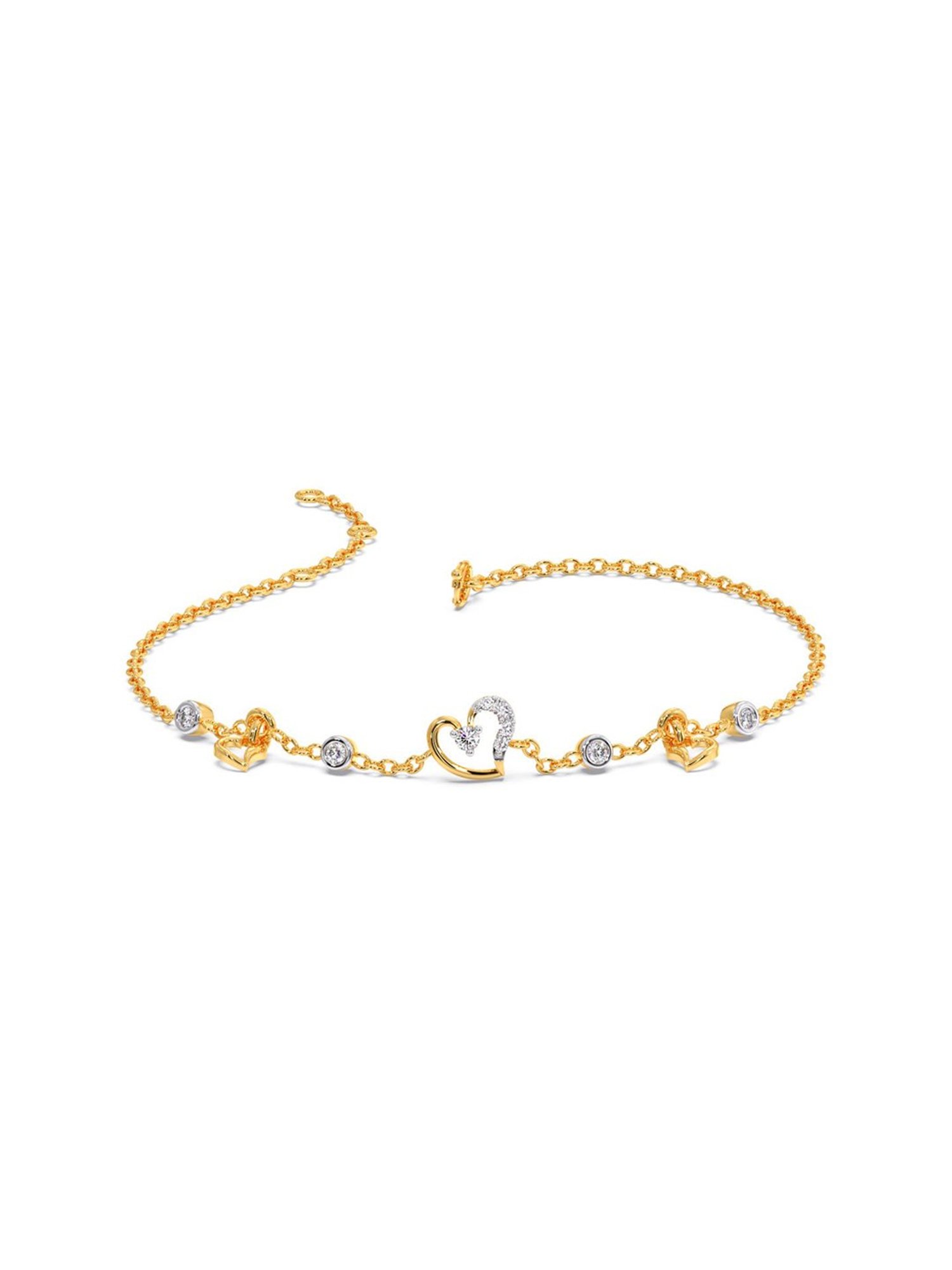 Candere by Kalyan Jewellers BIS Hallmark 18K Yellow Gold and Certified Diamonds Bracelet